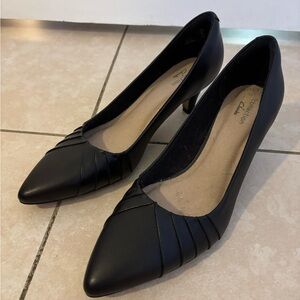Black Leather Women's Heels